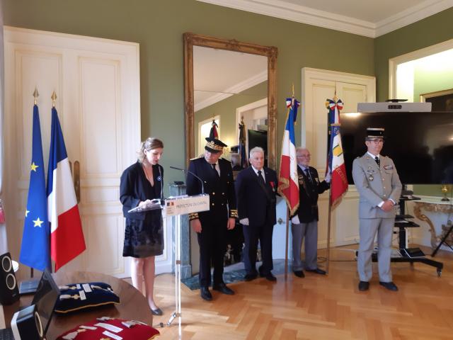 Présentation de l'exposition OPEX Mémoires combattantes et engagement français en opérations extérieures par Mme Messaline SCHULTZ, Directrice de l'ONACVG du Cantal