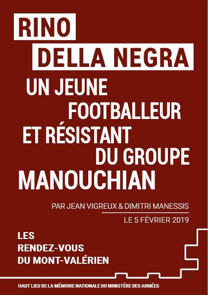 Affiche de la conférence du Mont Valérien "Rino Della Negra, un jeune footballeur et résistant du groupe Manouchian"
