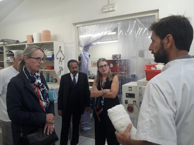 Visite de l’atelier de fabrication orthopédique animé par une formation dispensée en lien avec le Ministère de la Santé marocain