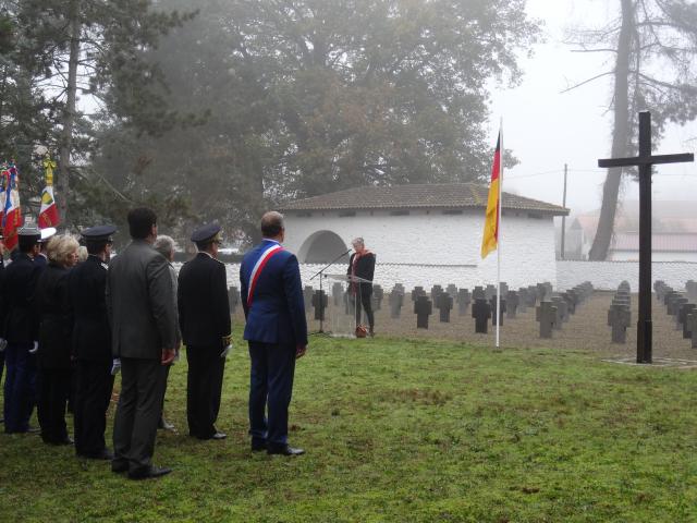 Cérémonie franco-allemande, à Mont-de-Marsan, le 17 novembre 2018