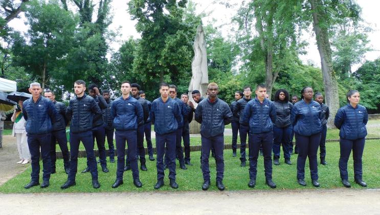 Les jeunes de l'EPIDE lors de la cérémonie commémorative à Montauban